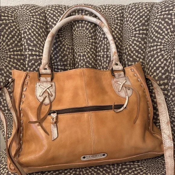 Bed Stu Rockababy Leather Cashew Rustic Nectar Lux Satchel Bag - Picture 2 of 16